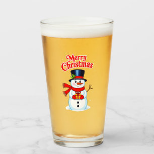 Verre Bonhomme de neige chapeau haut-de-forme noël