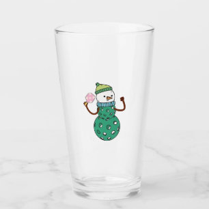 Verre Bonhomme de neige de pickleball Noël drôle de Xmas