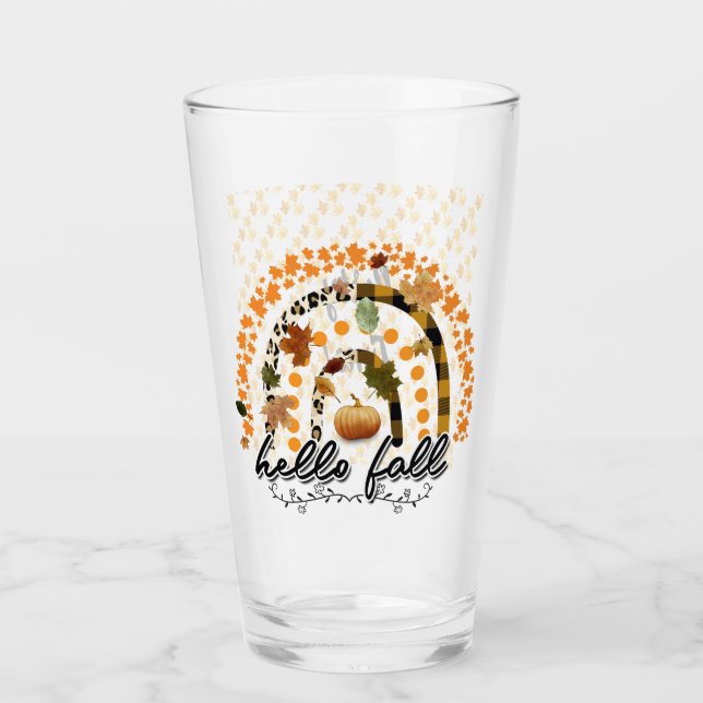 Verre Bonjour Automne Citrouille tendance (Devant)