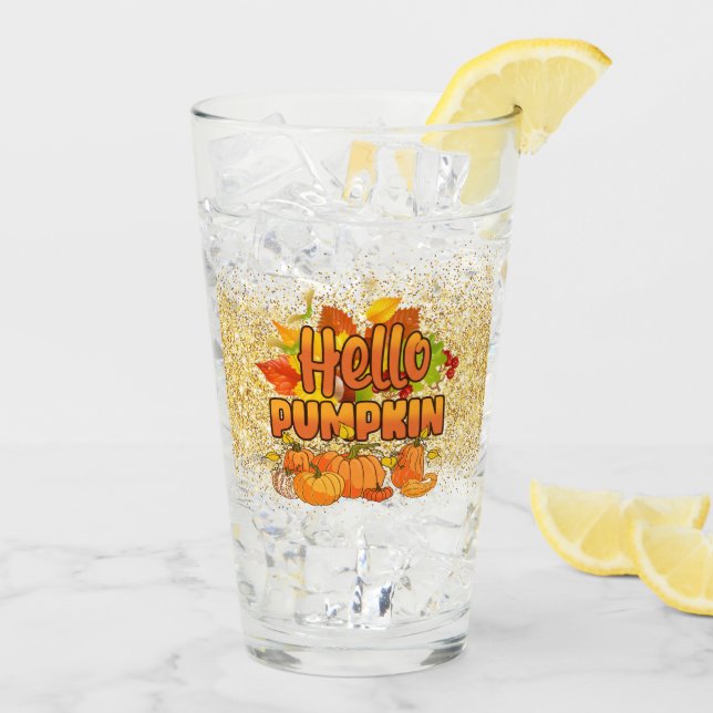 Verre Bonjour Citrouille Personnaliser d'automne (Dos glace)