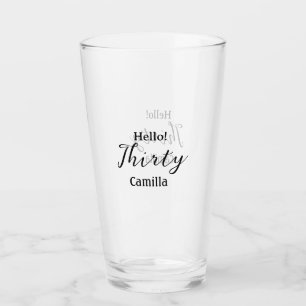 Verre Bonjour trente anniversaire nom simple minimal élé