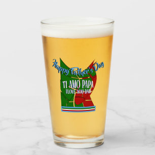 Verre Bonne Fête des pères TI Amo Papa, Je t'aime Papa