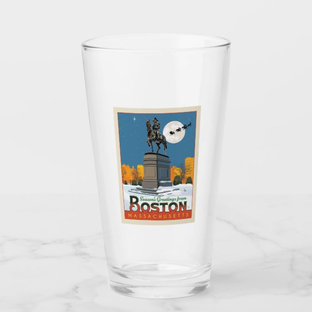 Verre Bonnes Fêtes De Boston Common ! (Devant)