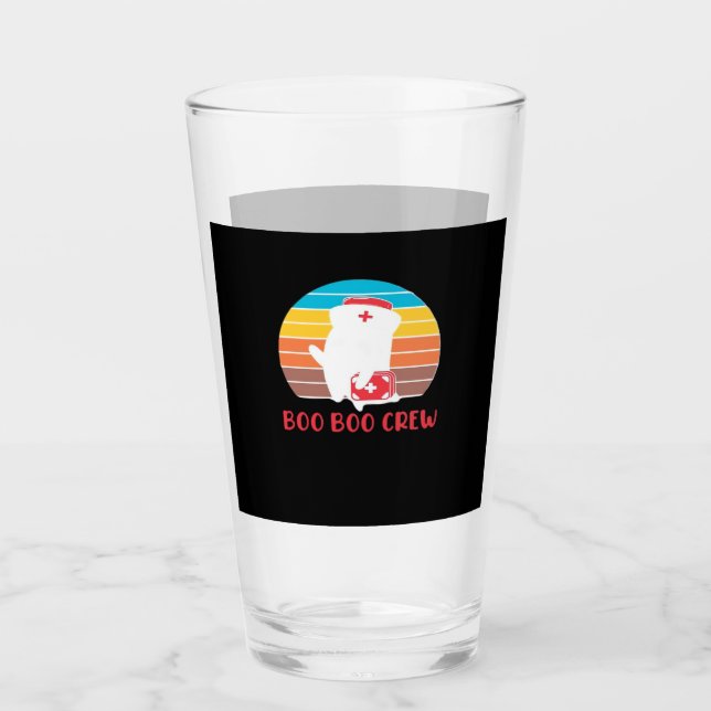 Verre Boo Boo Crew Nurse Funny Ghost Halloween Classic T (Devant)