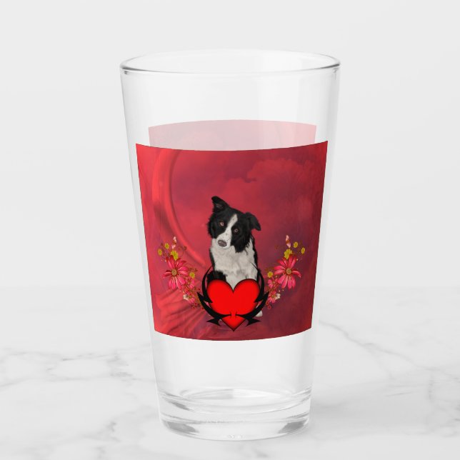Verre Border collie mignon (Devant)