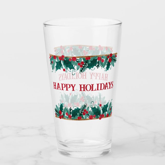 Verre Bordure de Noël avec texte (Devant)