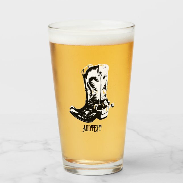 Verre Bottes de cowboy (Devant (rempli))