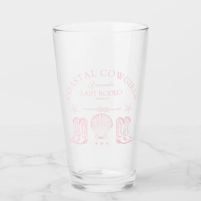 Verre Bottes de cowgirl côtière, fête de bachelorette oc (Devant)