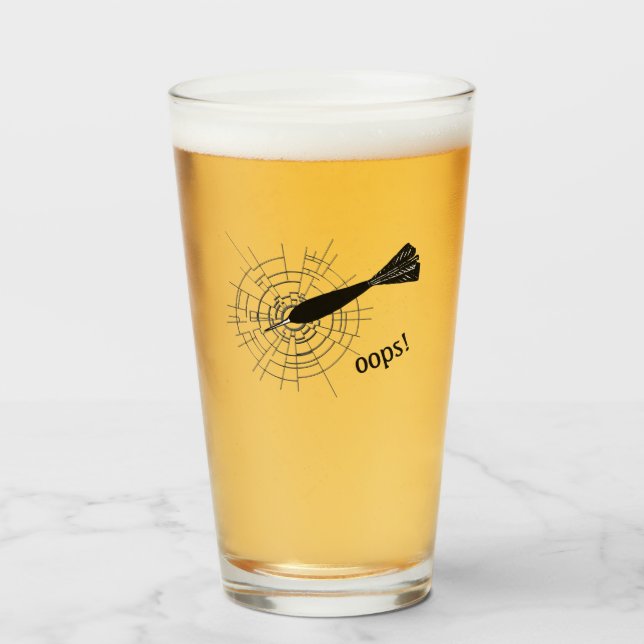 Verre Boucles de fléchettes manquées craquées cassées (Devant (rempli))