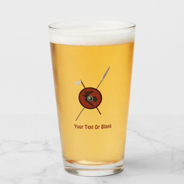 Verre Bouclier Et Armes De Corbeau Viking (Devant (rempli))
