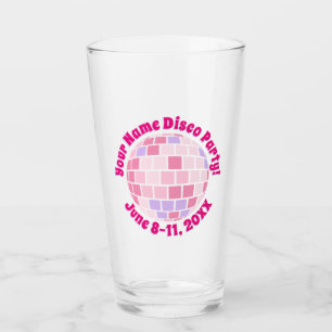 Verre Boule Disco Rose Retro PERSONNALISÉE