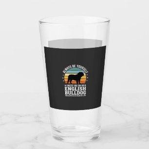 Verre Bouledogue anglais Sunset Soyez vous-même Chien