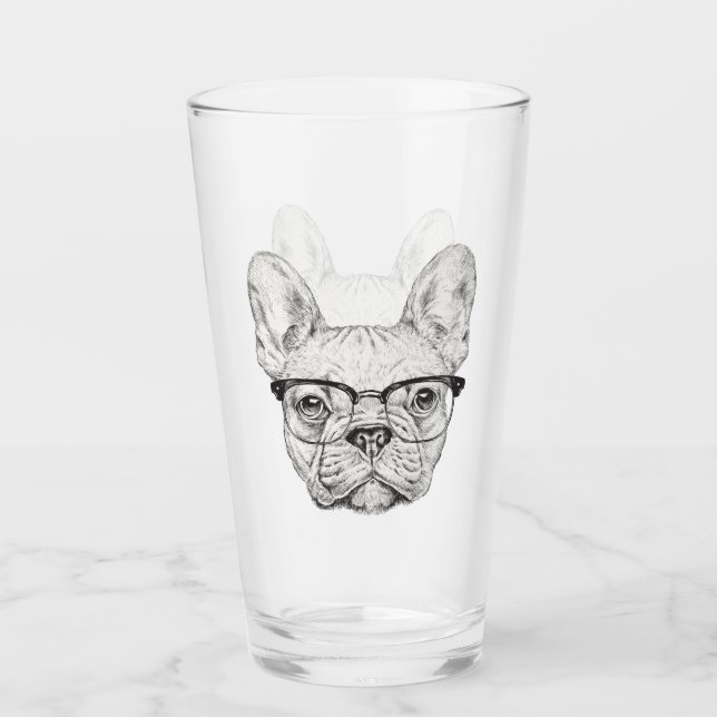 Verre Bouledogue de hippie (Devant)