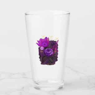 Verre Bouquet floral magique violet dans un cadre doré