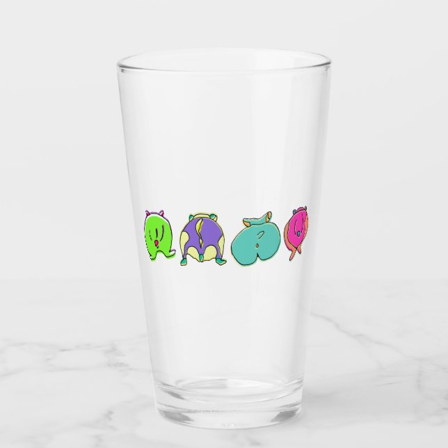 Verre Boutons de hamster colorés (Devant)