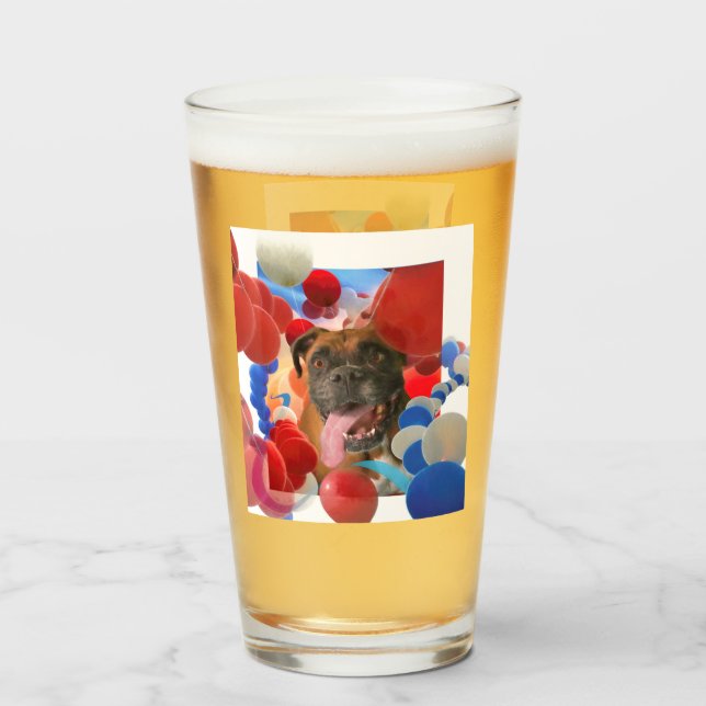 Verre Boxer Puppy Chien BOOM TEMPS À BOXERVILLE (Dos (rempli))