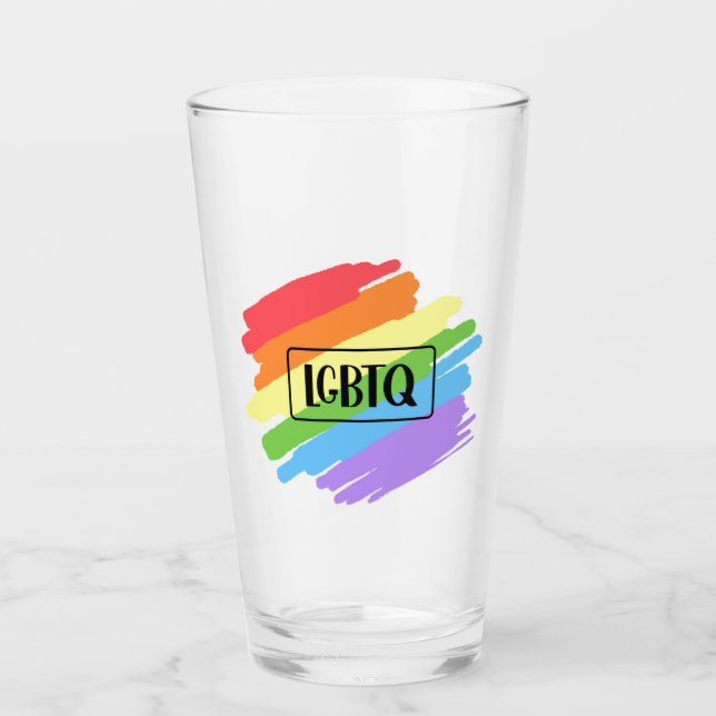Verre Brushstrokes LGBTQ Arc-en-ciel (Devant)
