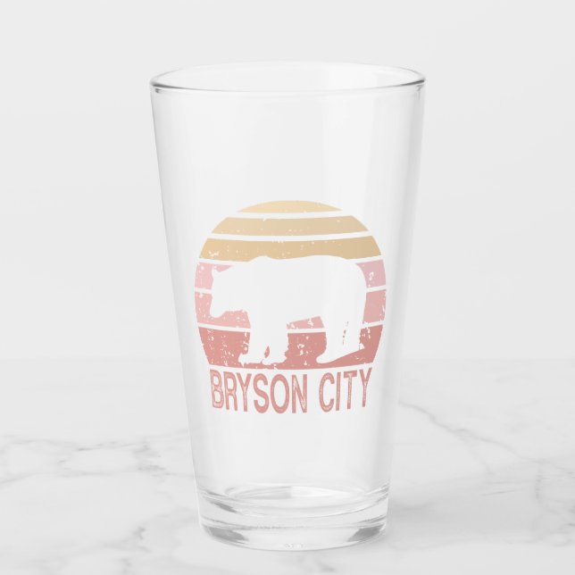 Verre Bryson City Caroline du Nord Ours rétro (Devant)