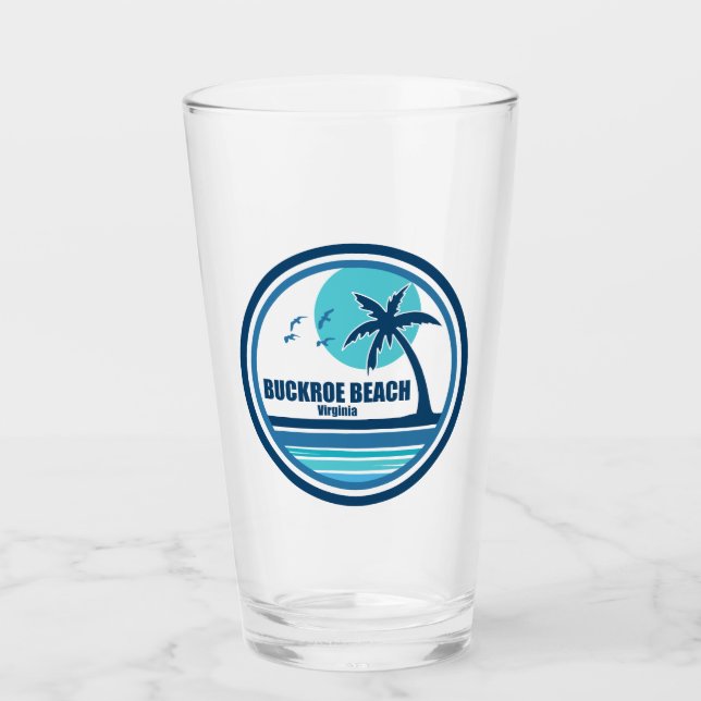 Verre Buckroe Beach Virginia Palm Tree Birds (Devant)