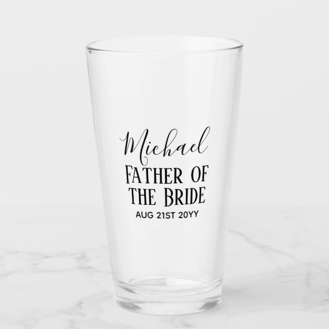 Verre BUDGET Bestman Groomsmen Cadeaux Noir Blanc (Devant)