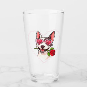 Verre Bull terrier heureux