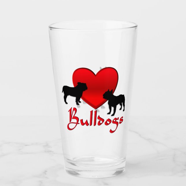 Verre Bulldogs de coeur (Devant)