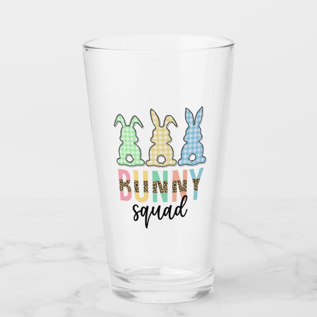 Verre Bunny Squad | Chasse aux oeufs de Pâques Cute Bunn (Devant)