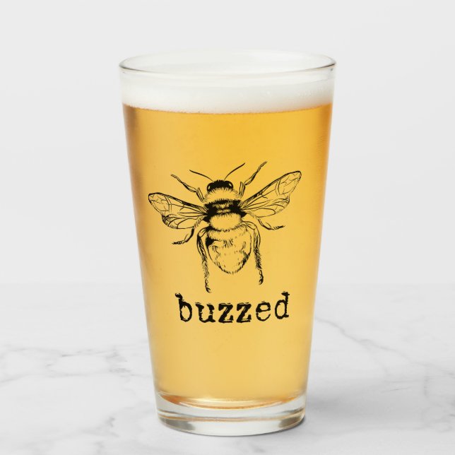 Verre Buzz Bee Glass Beer Cup (Devant (rempli))