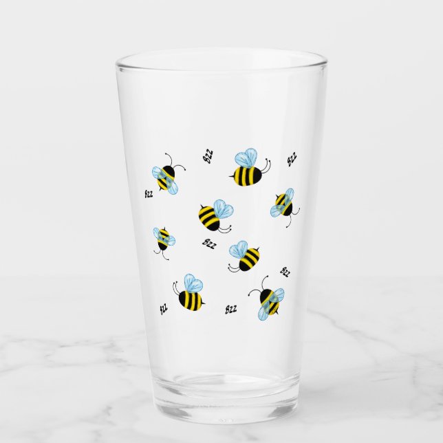 Verre Buzzing Bumble Bees Honeybees (Devant)