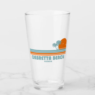 Verre Cabretta Beach Sapelo Island Géorgie Palmier Solei