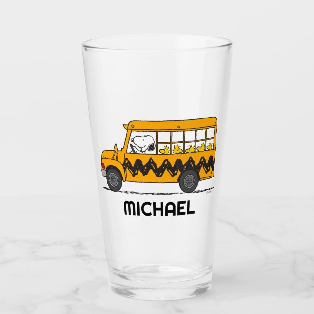 Verre cacahuètes | Pilote de bus Snoopy (Devant)