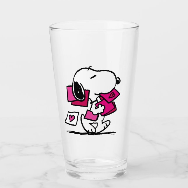 Verre cacahuètes | Saint Valentin | Snoopy Avec Valentin (Devant)