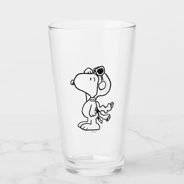 Verre cacahuètes | Snoopy the Flying Ace BW (Devant)