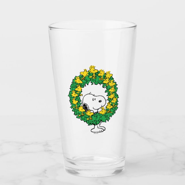 Verre cacahuètes | Snoopy & Woodstock Chemise de Noël (Devant)