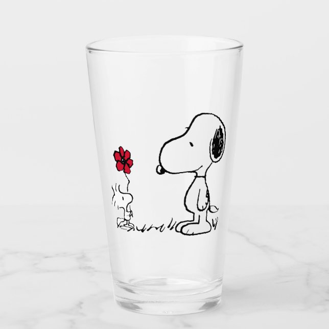Verre cacahuètes | Snoopy & Woodstock Rouge & Noir (Devant)