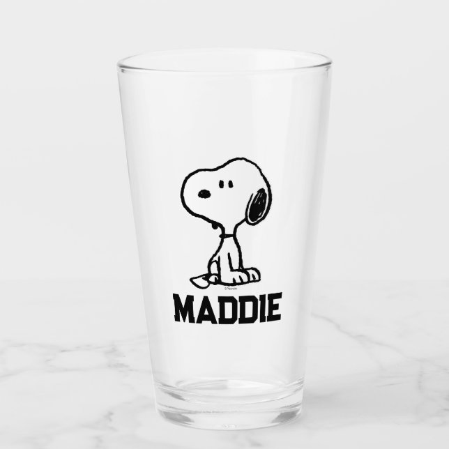 Verre cacahuètes | Tournages de snoopy | Ajouter Votre N (Devant)
