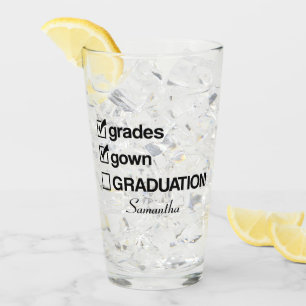 Verre Cadeau de graduation de nom personnalisé Drôle G