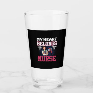 Verre Cadeau infirmière   Mon coeur appartient à l'infir