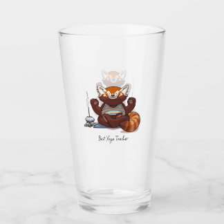 Verre Cadeau Meilleur Professeur de Yoga Panda Roux Illu