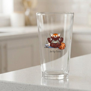 Verre Cadeau Meilleur Professeur de Yoga Panda Roux Illu