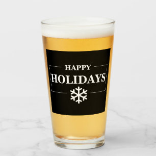 Verre Cadeau personnalisé de Noël heureux vacances