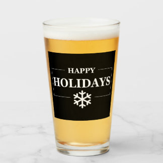 Verre Cadeau personnalisé de Noël heureux vacances
