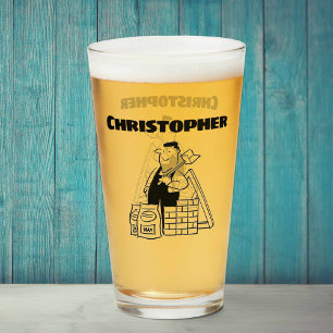 Verre Cadeau pour un Constructeur avec son Nom. Construc
