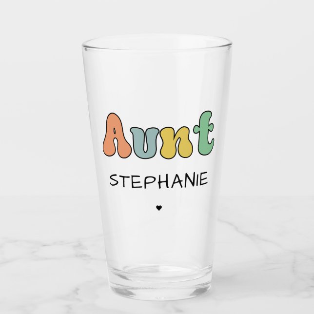 Verre Cadeau Retro Tante Personnalisé | Tante personnali (Devant)