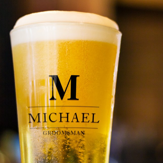 Verre Cadeaux modernes Groomsmen Monogramme Meilleure bi (Créateur téléchargé)