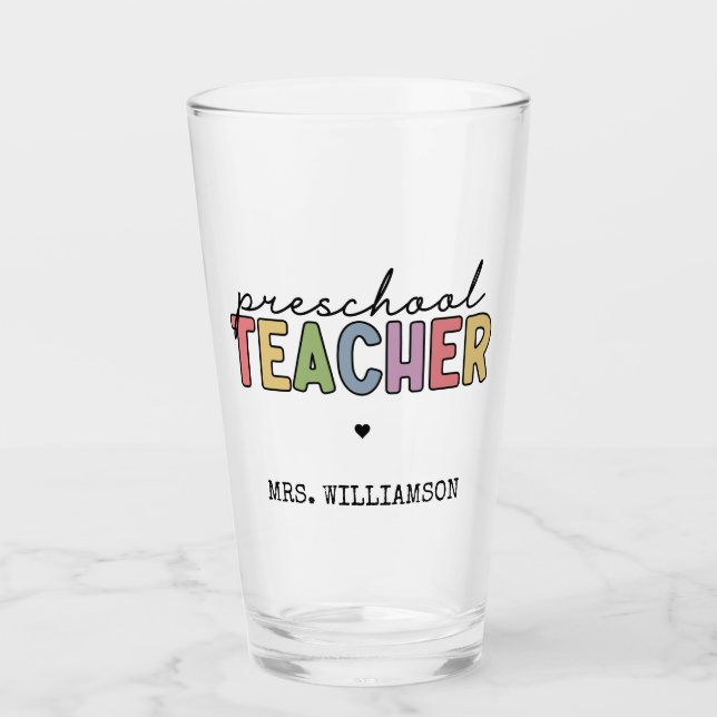 Verre Cadeaux personnalisés de l'enseignant préscolaire (Devant)