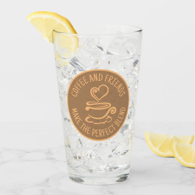 Verre Café et amis, faire le mélange parfait (Devant glace)