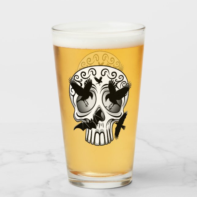 Verre Calaveras décoratives Halloween (Devant (rempli))