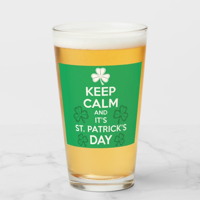 Verre Calme C'est irlandais Jour de la Saint Patrick (Devant (rempli))
