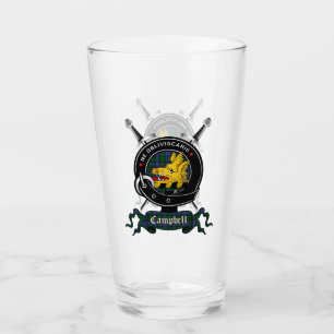 Verre Campbell Clan Badge Pint Glass